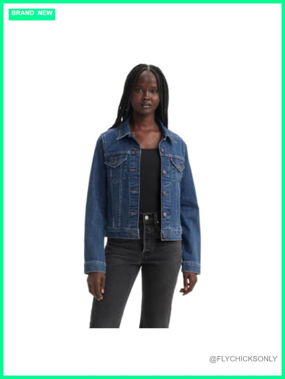 Original Trucker Denim Jacket Point Collar Long Sleeve Regular Fit